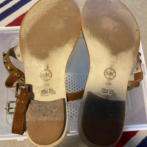 Brown Michael Kors sandals. Size 10. Well-worn but still with life in them. $25 - Picture 2 of 3